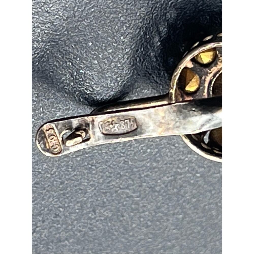 Vintage USSR Gilt 21k Gold Soviet Sterling Silver 875 Rock Crystal‎ Earrings - Picture 15 of 16